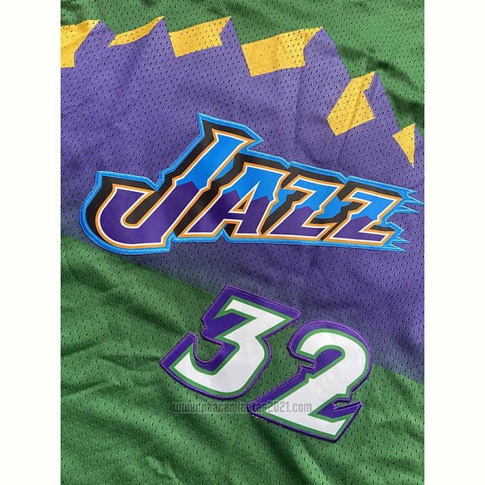 Camiseta Utah Jazz Karl Malone #32 Mitchell & Ness 1996-97 Verde